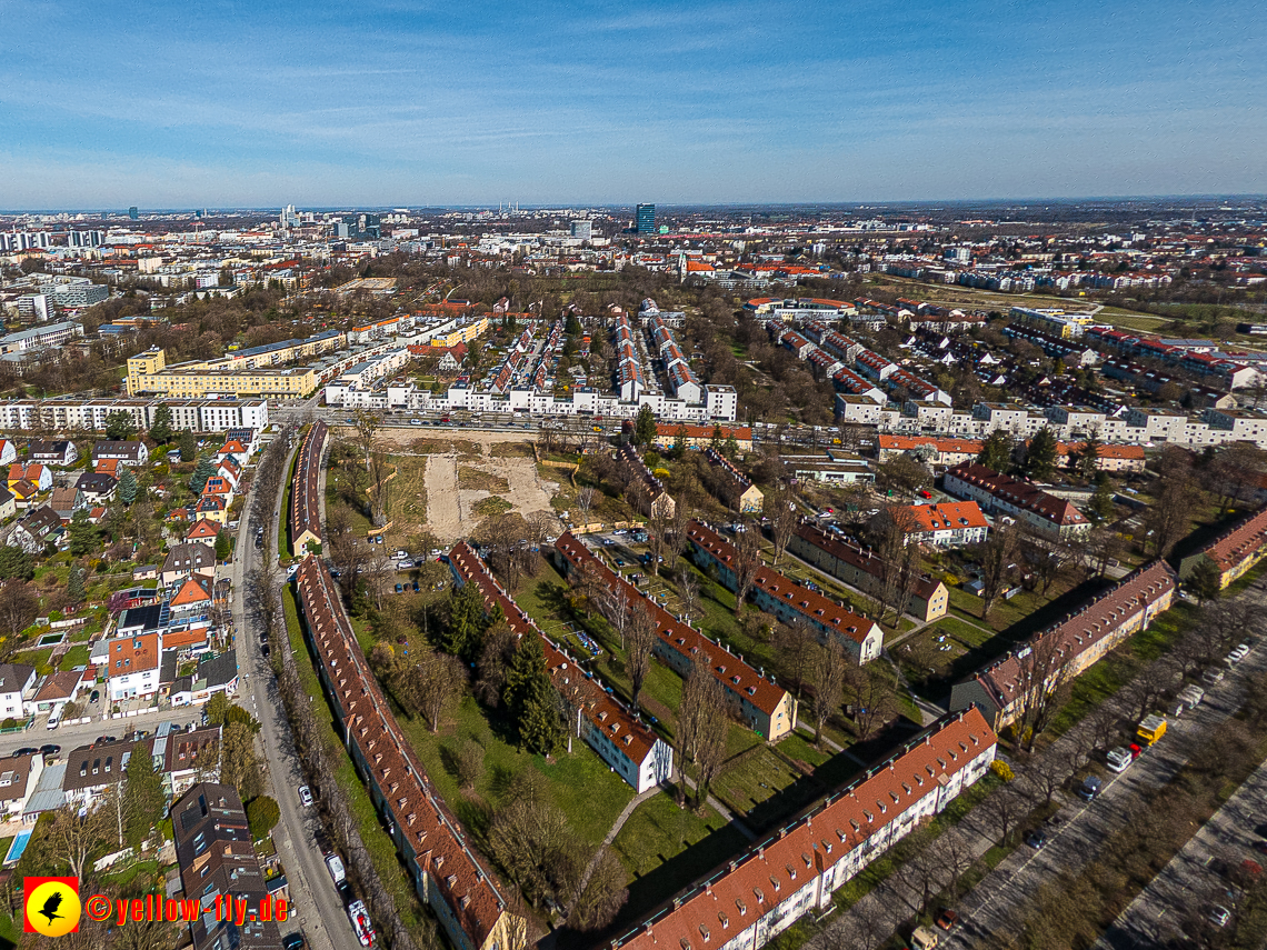 21.03.2023 - Luftbilder von der Baustelle Maikäfersiedlung in Berg am Laim